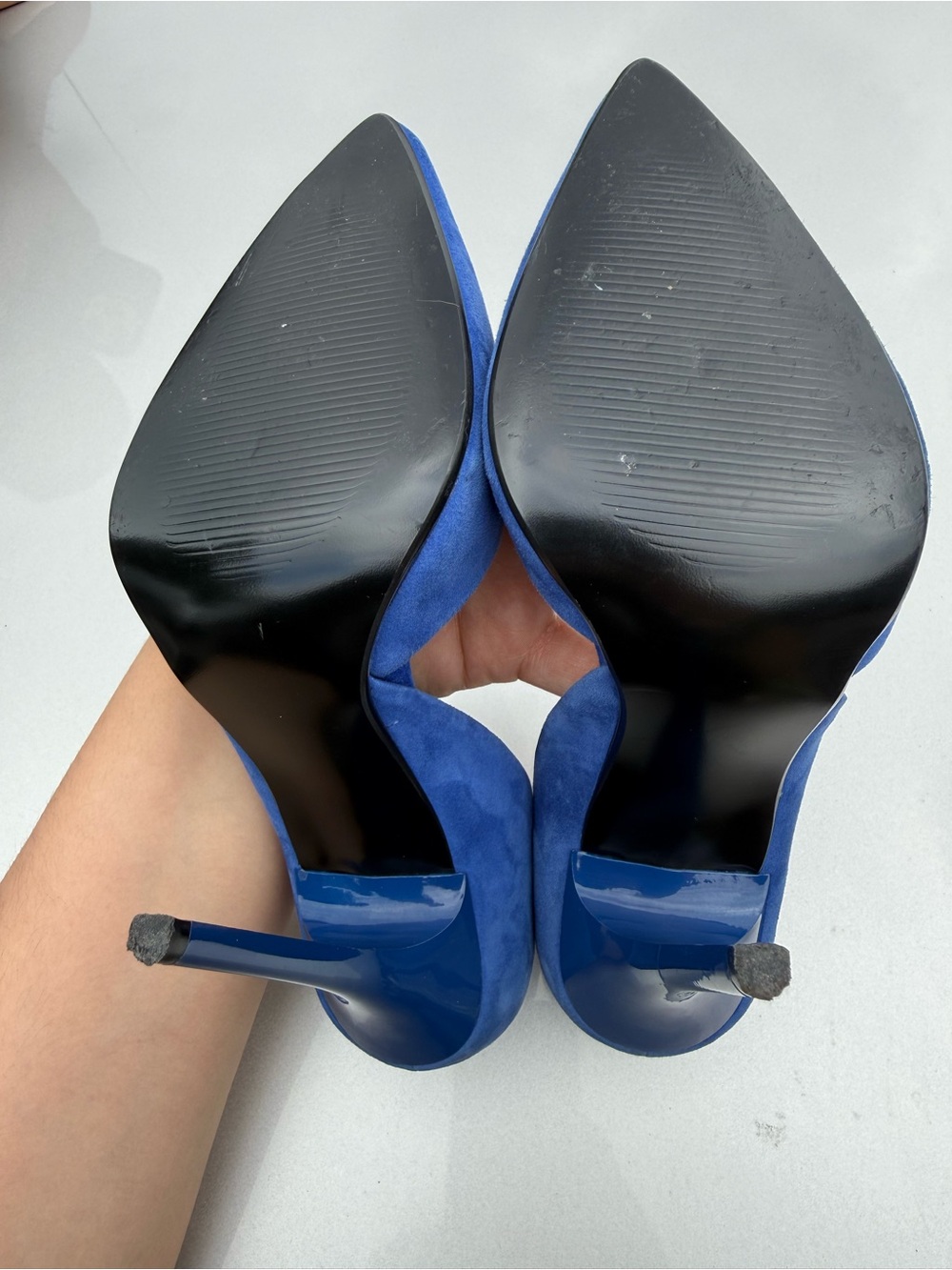 Steve Madden Blue Suede Pointed Toe Stiletto Heels Size 7.5 - Picture 5 of 5